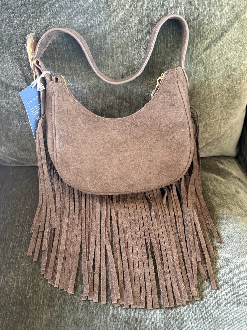 Universal Thread Brown Suede Fringe Shoulder Bag
